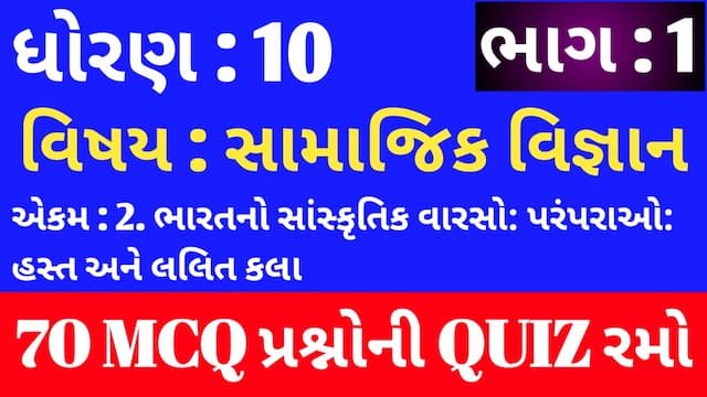 Std 10 Social Science Unit 2 Mcq Quiz Gujarati p1